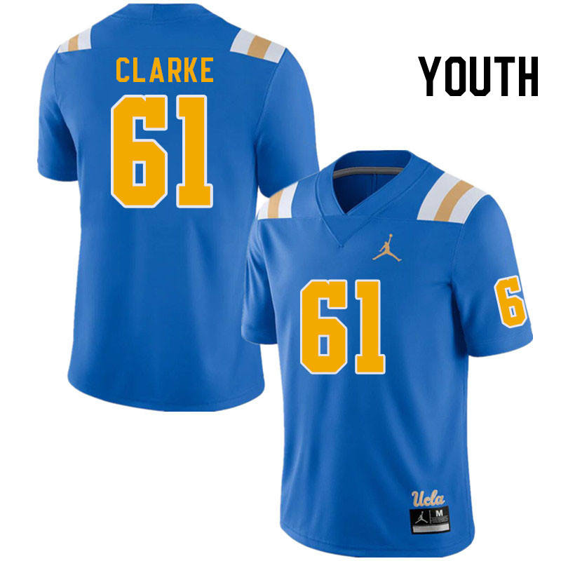 Youth #61 Jack Clarke UCLA Bruins College Football Jerseys Stitched Sale-Royal